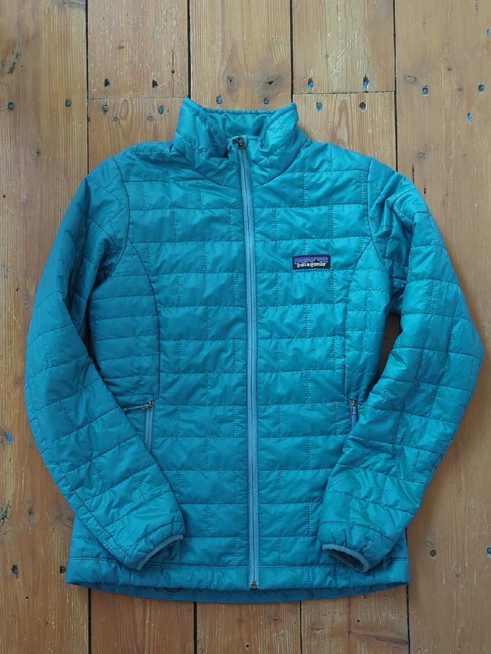 261-Patagonia Teal Lightweight Quilted Jacket For Women